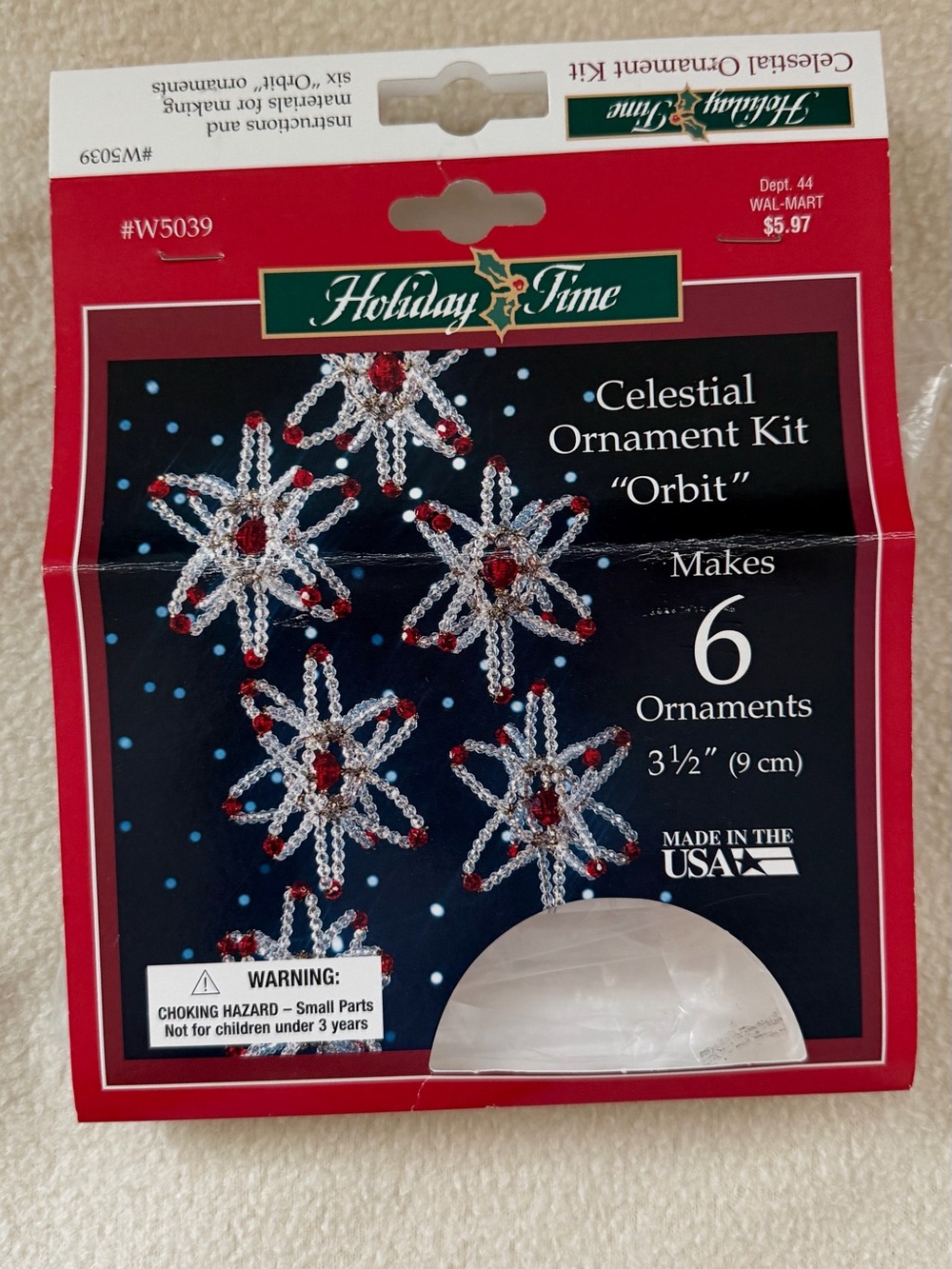 Vintage Holiday Time Celestial Ornament Kit Orbit Makes 6 Beaded Stars